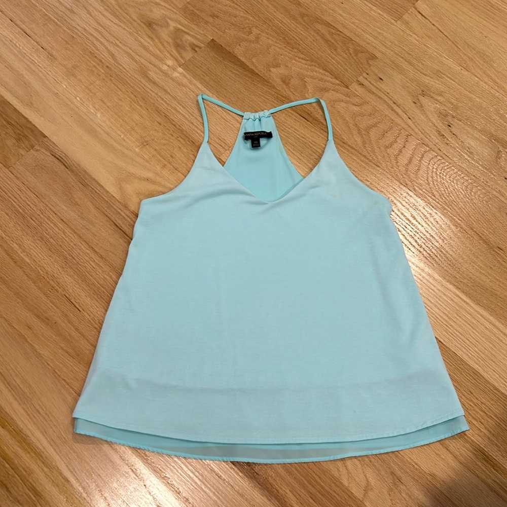 V - Neck Tank Baby Blue Size XS - Banana Republic